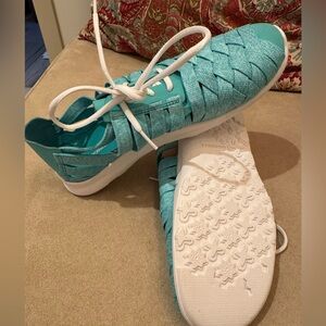 Merrell Flora Key Atlantis Teal Woven Lace-Up Women's water shoes /sneakers